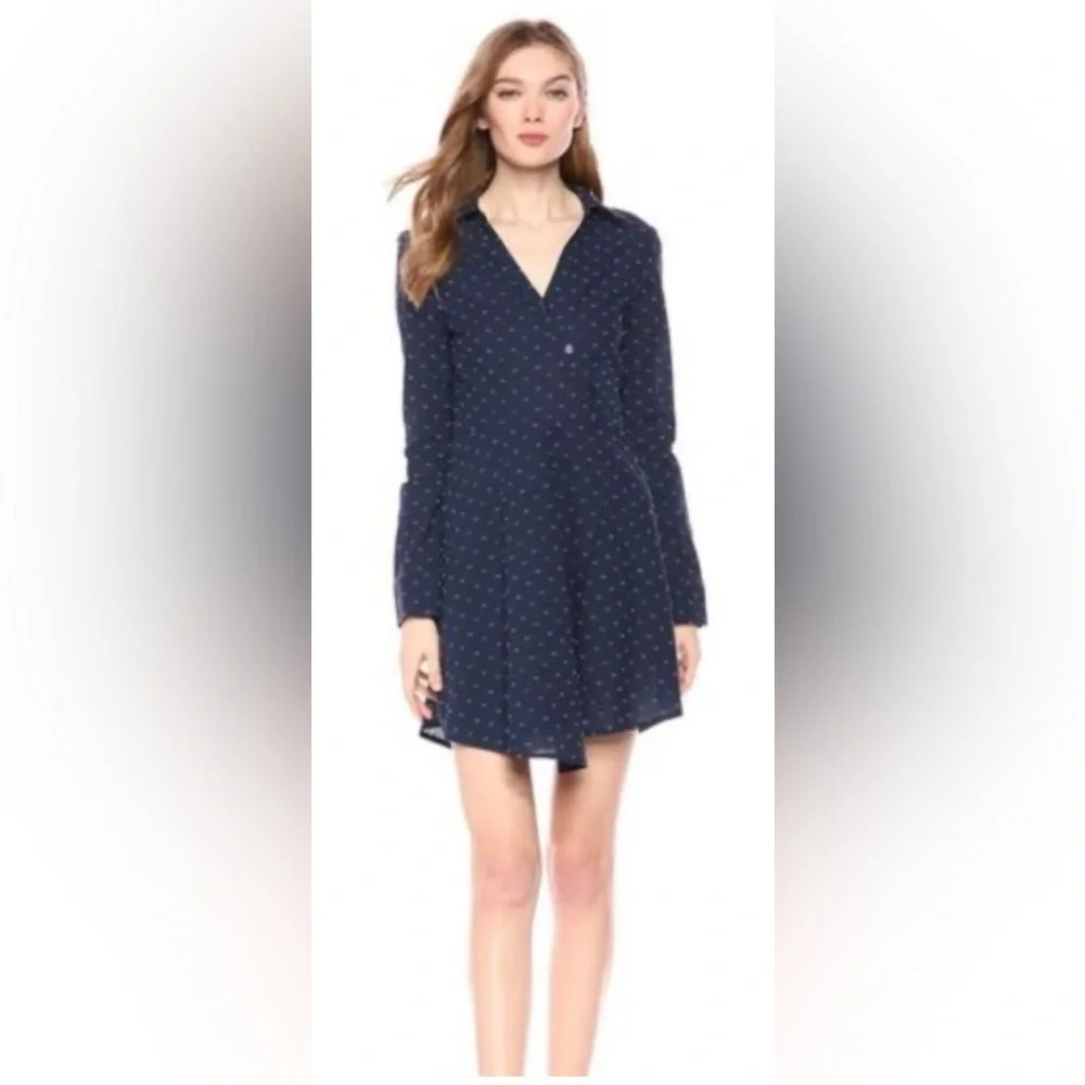 BCBGeneration Women's Blue Long Sleeve Shirt Dress 8 - Picture 2 of 7